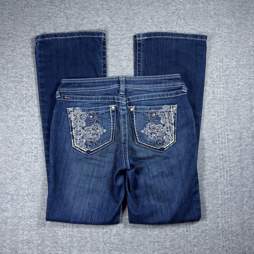 Ariat Turquoise Jeans Womens 29R Embellished Bling Western Low Rise Bootcut
